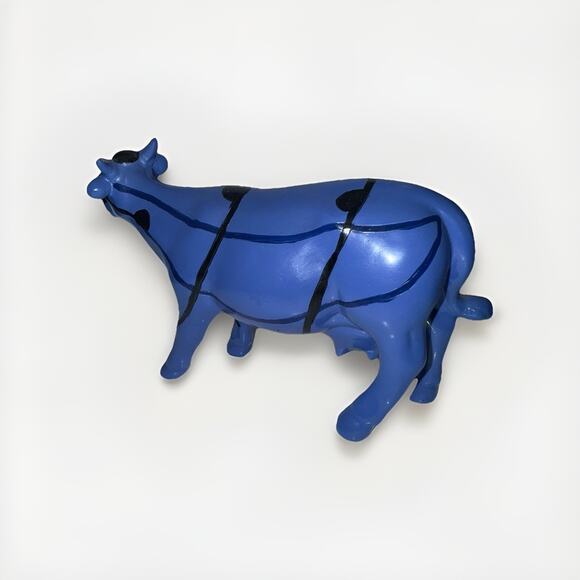 K's Collection Blue & Black Hand Painted Decorative Cow Collectible Figurine - Picture 4 of 7